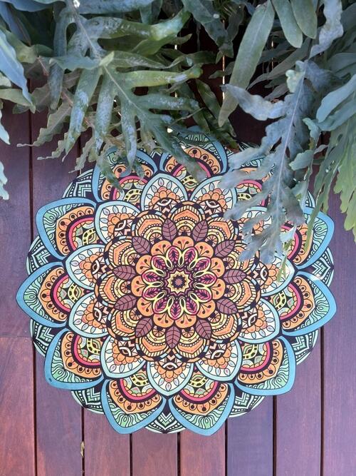 Tapete Mini Mandala Lótus Amarelo