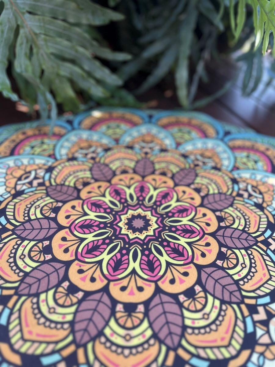 Tapete Mini Mandala Lótus Amarelo