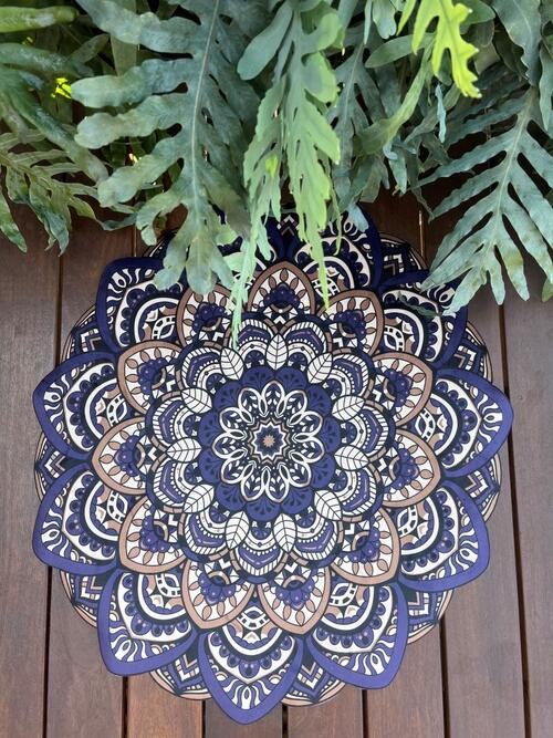 Tapete Mini Mandala L�tus Azul Marinho