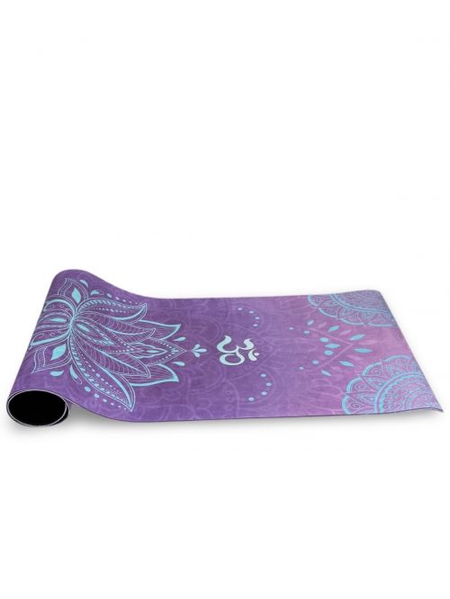 Tapete de Yoga Aveludado OM Lótus Roxo