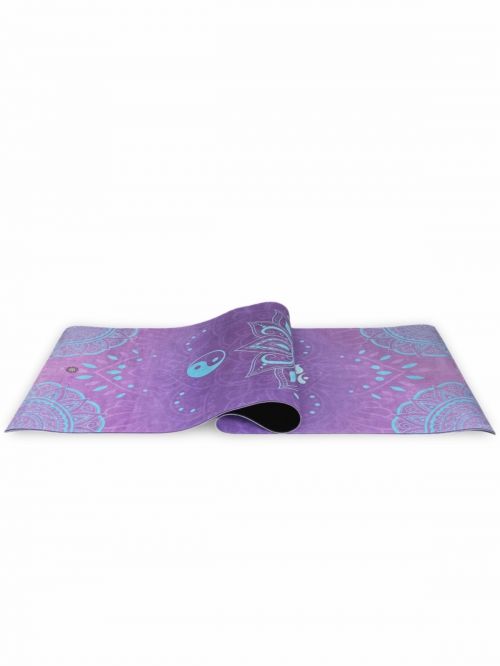 Tapete de Yoga Aveludado OM Lótus Roxo