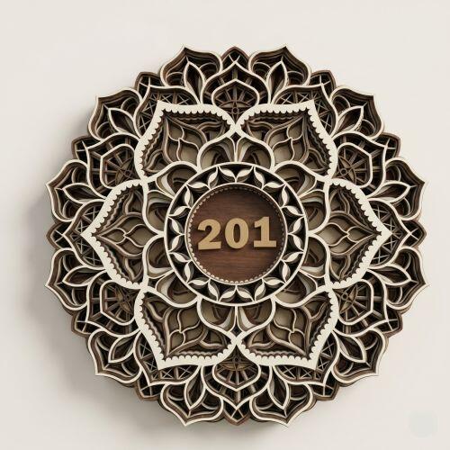 N�mero de Porta em Mandala 3D