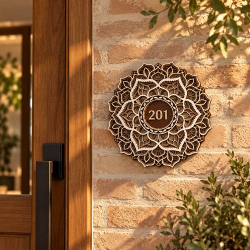 Número de Porta em Mandala 3D