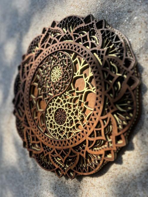 Mandala Yin Yang 3D