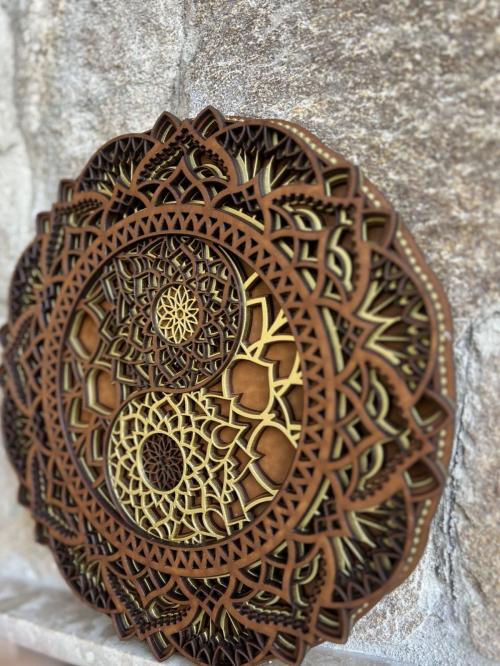 Mandala Yin Yang 3D