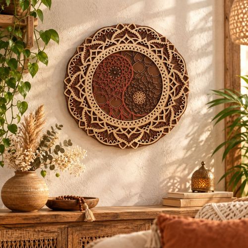Mandala Yin Yang 3D