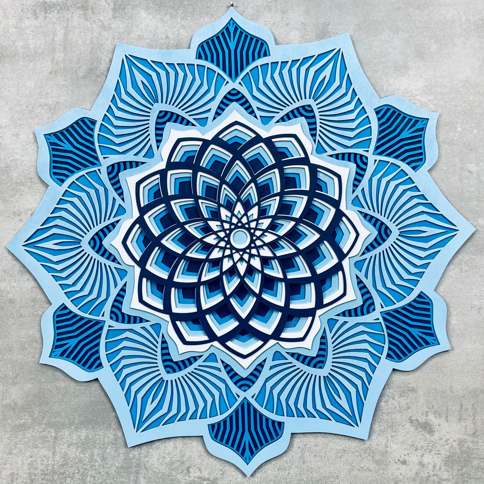 Mandala 3D Hibísco Espiral Áurea