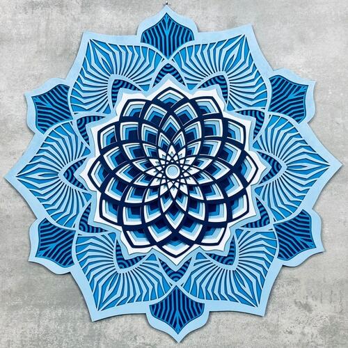 Mandala 3D Hib�sco Espiral �urea