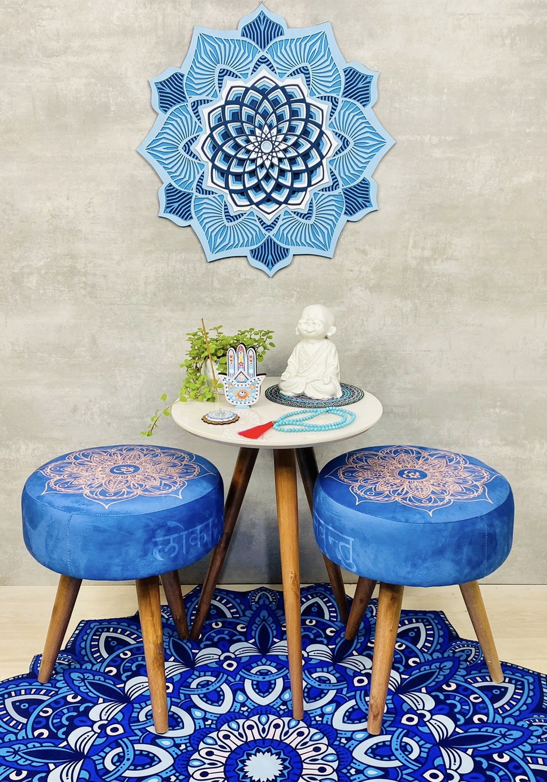 Mandala 3D Hibísco Espiral Áurea