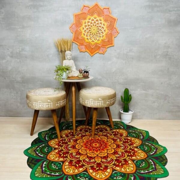Mandala 3D Hibísco Espiral Áurea