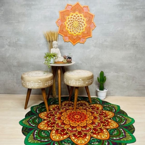 Mandala 3D Hibísco Espiral Áurea