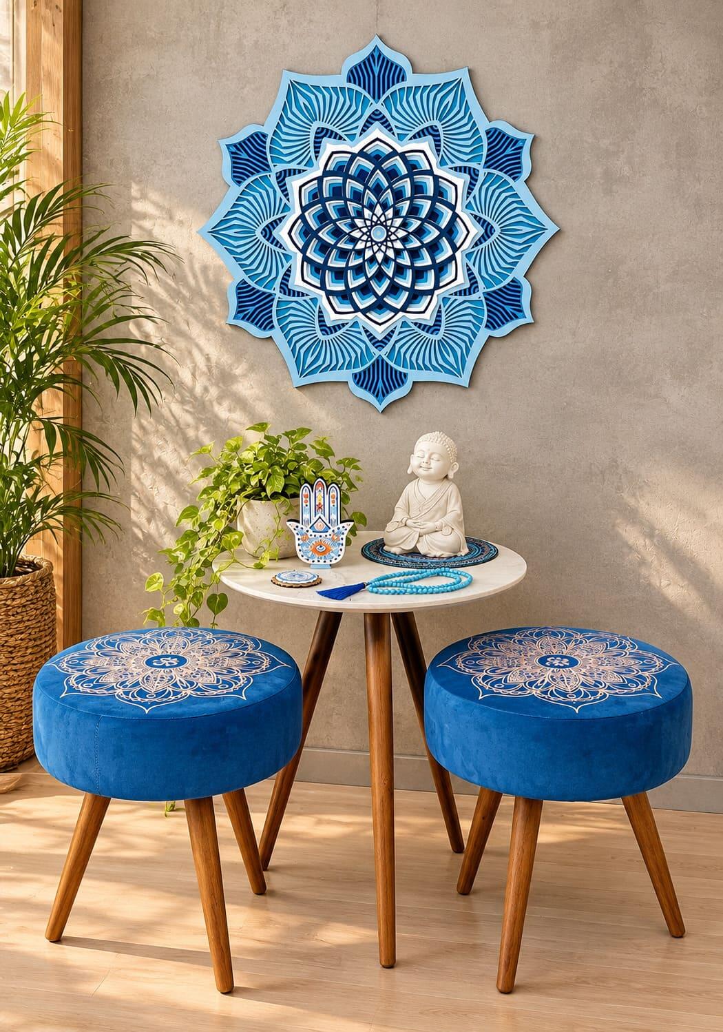 Mandala 3D Hibísco Espiral Áurea