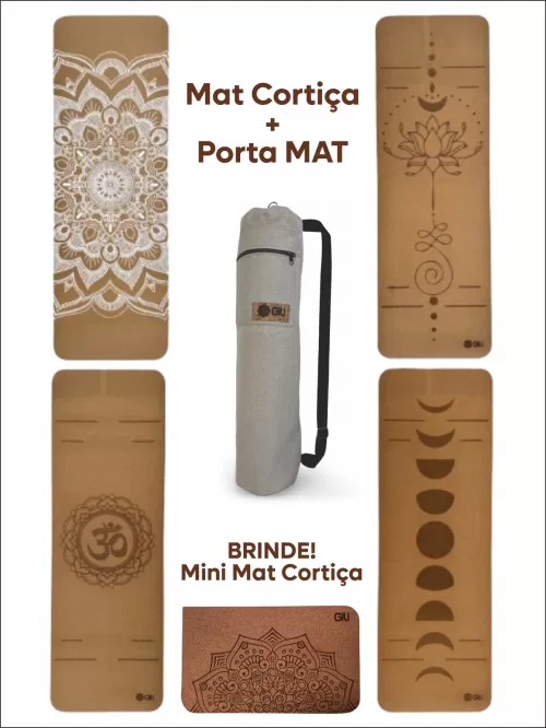 Tapete de Yoga Cortiça + Bolsa Porta Mat