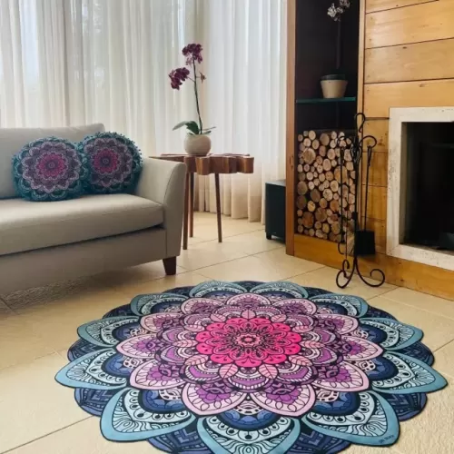 Kit Rosa: Tapete + 2 Almofadas