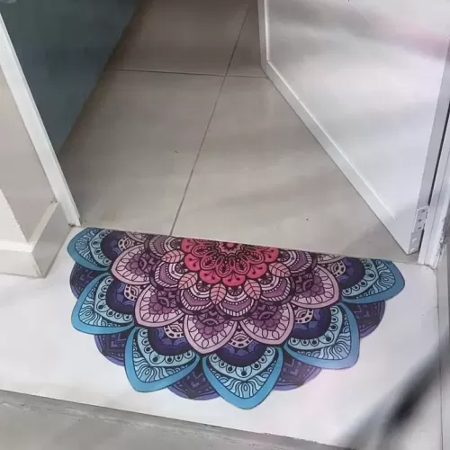 Tapete de Porta Mandala Lótus Rosa