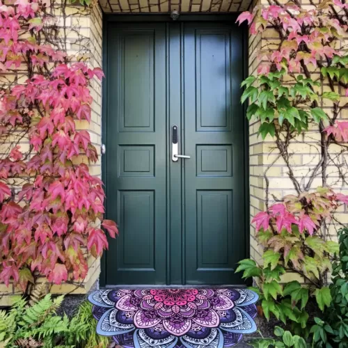 Tapete de Porta Mandala Lótus Rosa