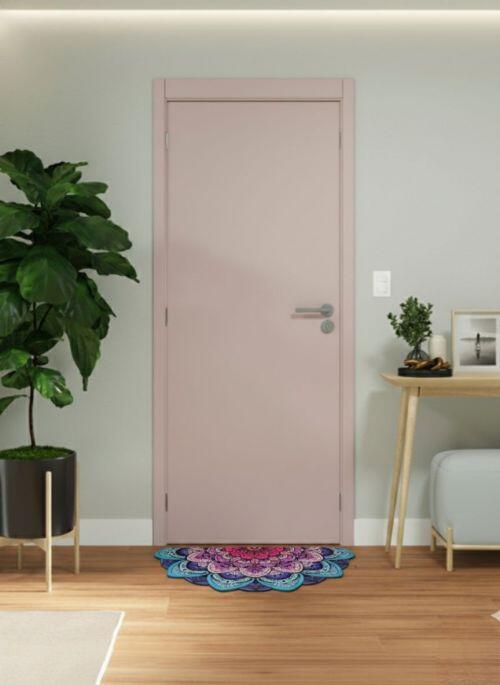 Tapete de Porta Mandala Lótus Rosa