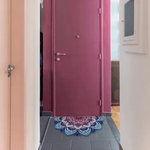 Tapete de Porta Mandala Lótus Rosa