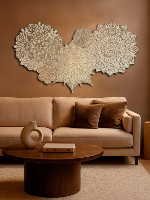 Painel Decorativo 3D Aurora de Mandalas