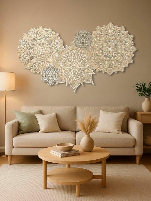 Painel Decorativo 3D Aurora de Mandalas
