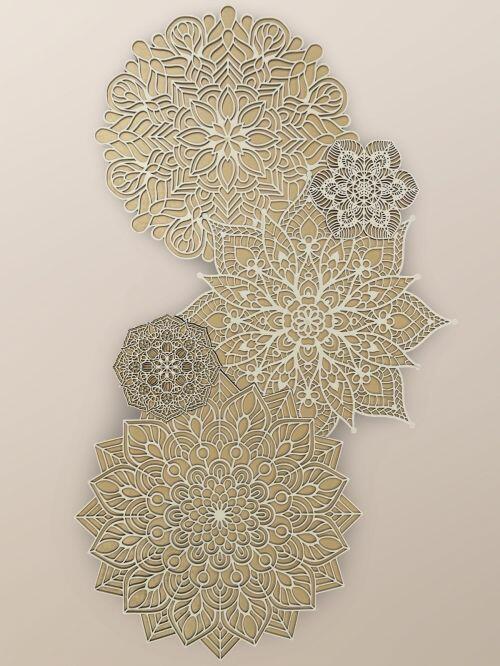 Painel Decorativo 3D Aurora de Mandalas