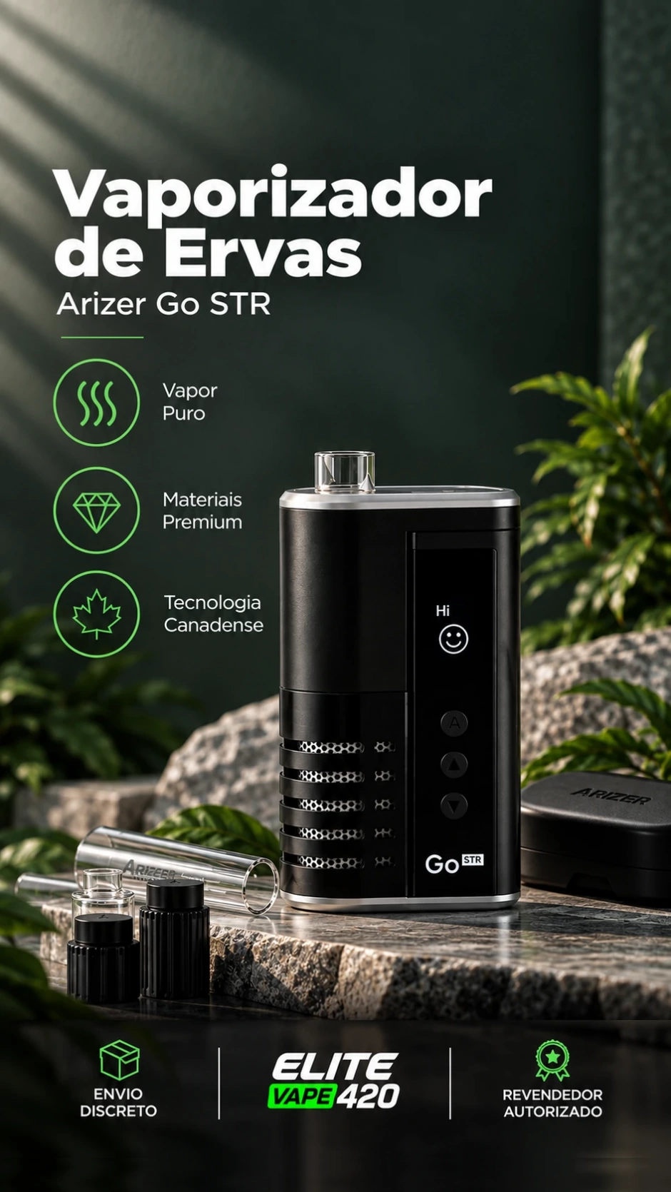 Vaporizador de Ervas - Arizer Go STR