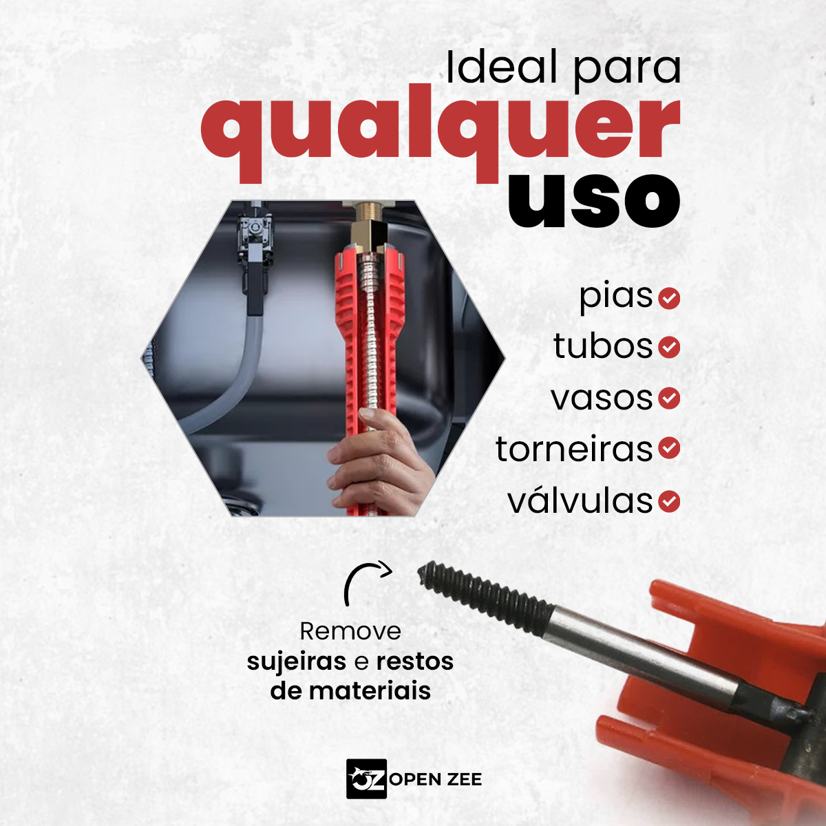 Chave de Grifo Inglesa Universal Multifuncional 8 em 1 | OPEN ZEE