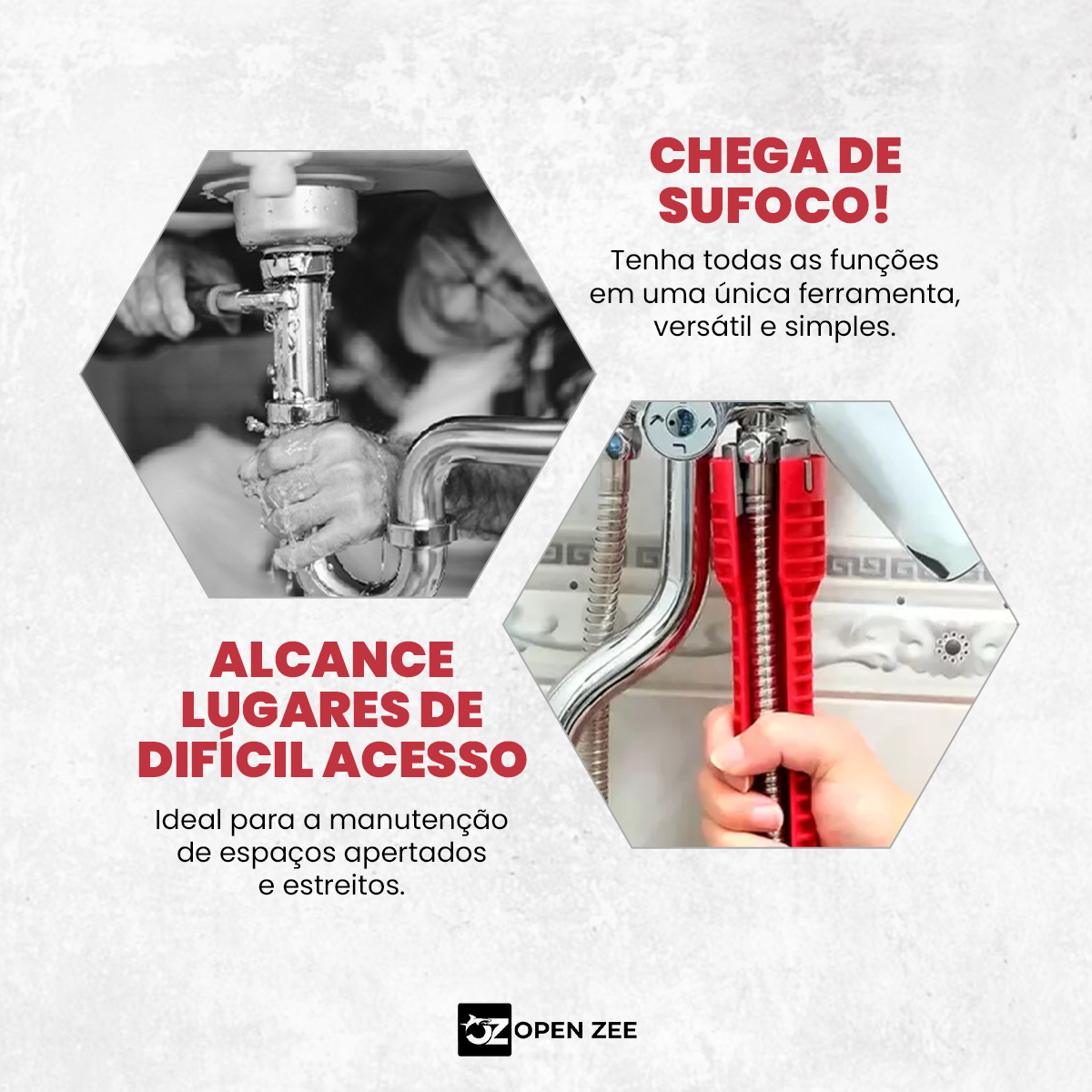 Chave de Grifo Inglesa Universal Multifuncional 8 em 1 | OPEN ZEE