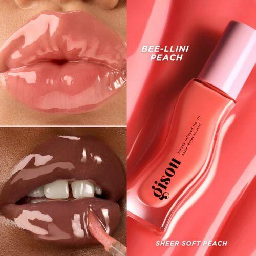 GISOU - HONEY INFUSED HYDRATING LIP OIL BEE-LLINI PEACH