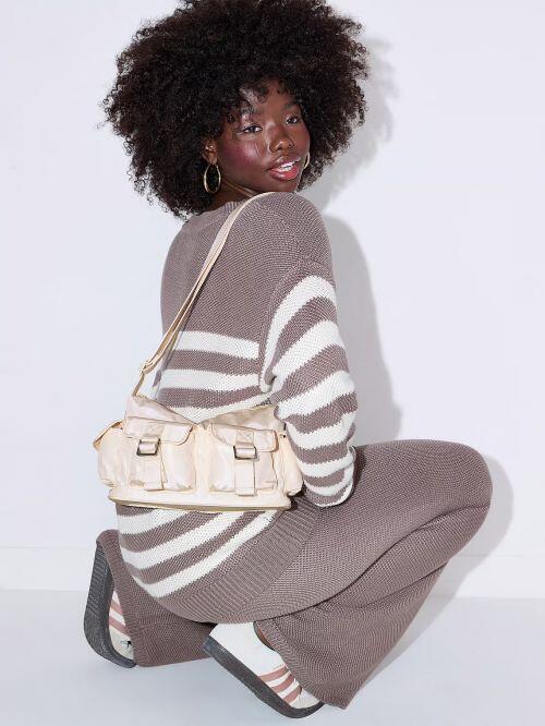 PINK - NYLON CARGO SHOULDER BAG OFF WHITE