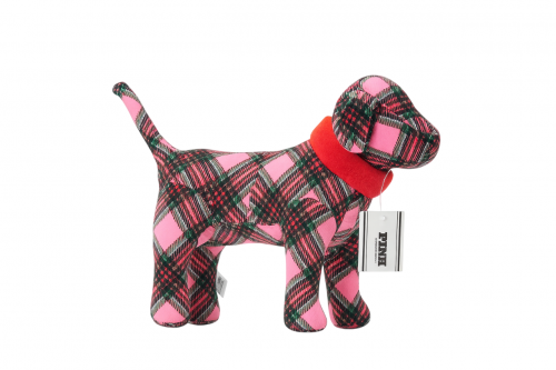 PINK- PLAID DOG PLUSH