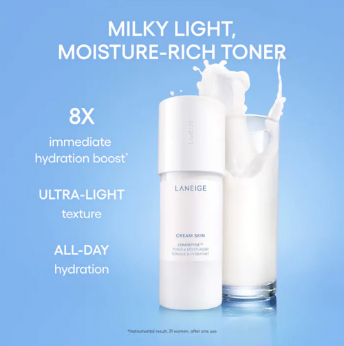 LANEIGE- MINI CREAM SKIN REFILLABLE MILKY TONER WITH CERAMIDES AND PEPTIDES 50ML