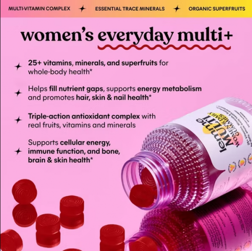 LEMME- MULTI DAILY GUMMIES - ESSENTIAL DAILY WELLNESS SUPPORT WITH 25+ VITAMINS & MINERALS - RASPBERRY ORANGE FLAVOR