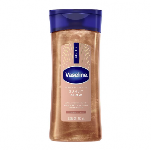 VASELINE- GLAZED & GLISTEN VANILLA COCOA SHIMMERING GEL BODY OIL - SUNLIT GLOW