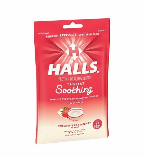 HALLS COUGH + THROAT RELIEF CREAMY STRAWBERRY