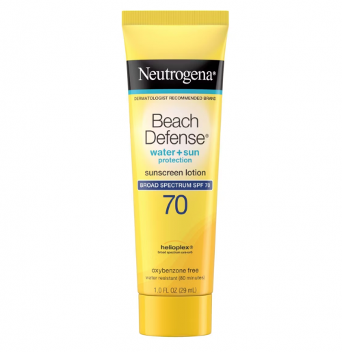 NEUTROGENA BEACH DEFENSE SUNSCREEN LOTION - SPF 70 - 1 FL OZ: OIL-FREE & TRAVEL-SIZE