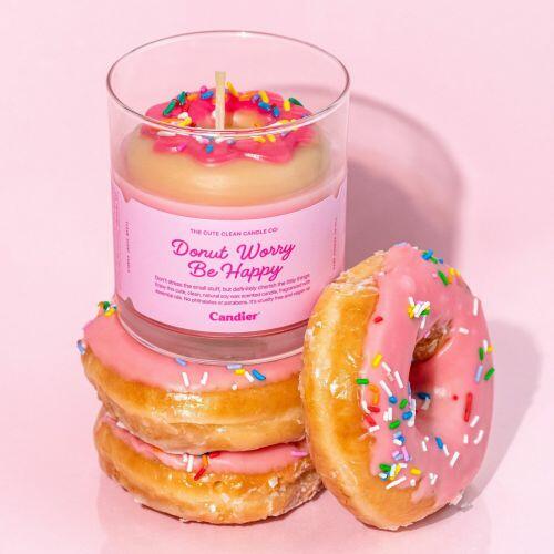 THE CANDIER - DONUT WORRY BE HAPPY DONUT CANDLE