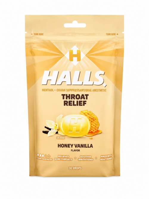 HALLS COUGH + THROAT RELIEF HONEY VANILLA