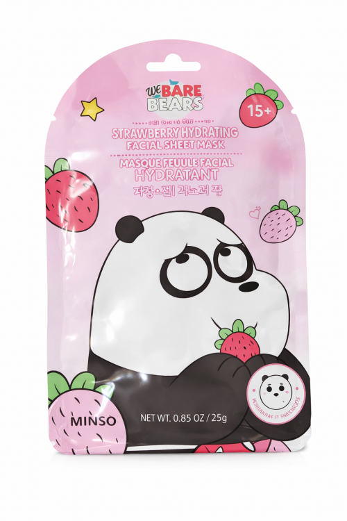 WE BARE BEARS STRAWBERRY HYDRATING FACIAL SHEET MASK