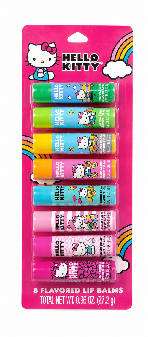 HELLO KITTY 8 FLAVORED LIP BALMS SET