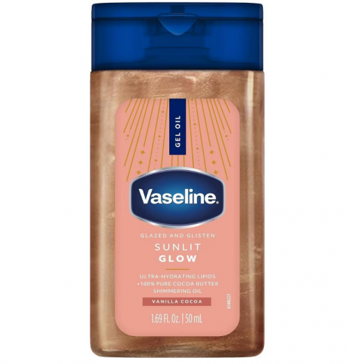 VASELINE- MINI GLAZED & GLISTEN VANILLA COCOA SHIMMERING GEL BODY OIL