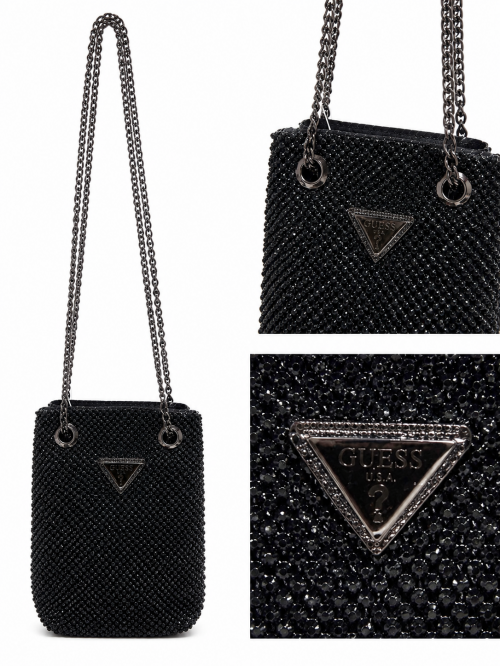 GUESS- BLACK RHINESTONE MINI SHOULDER BAG
