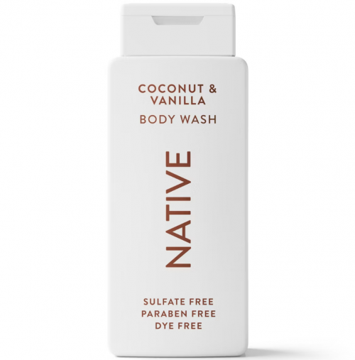 NATIVE- SULFATE FREE BODY WASH- COCONUT & VANILLA 18OZ