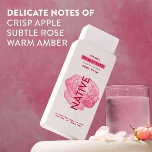 NATIVE- LIMITED EDITION BODY WASH - TURKISH ROSE WATER 18OZ