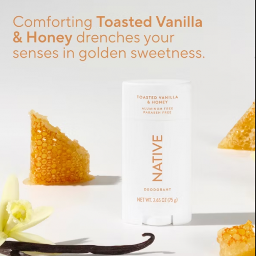 NATIVE- LIMITED EDITION DEODORANT - TOASTED VANILLA & HONEY - ALUMINUM FREE