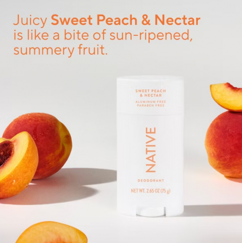 NATIVE- SOLID DEODORANT- SWEET PEACH & NECTAR