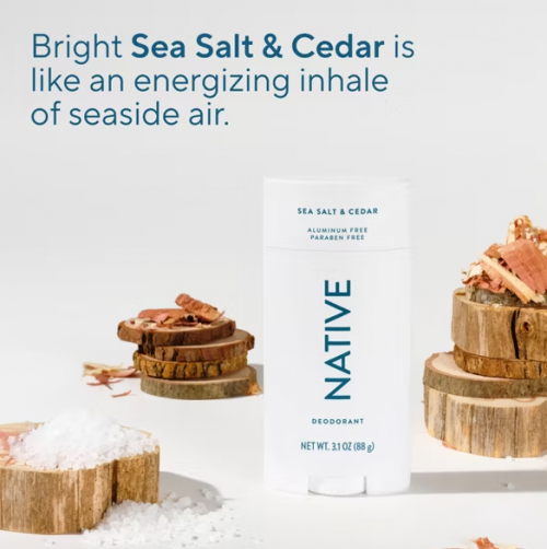 NATIVE- DEODORANT - SEA SALT & CEDAR