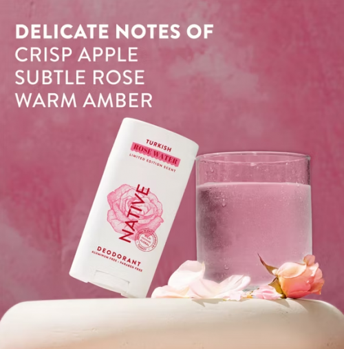 NATIVE- LIMITED EDITION ALUMINUM-FREE DEODORANT - TURKISH ROSE WATER
