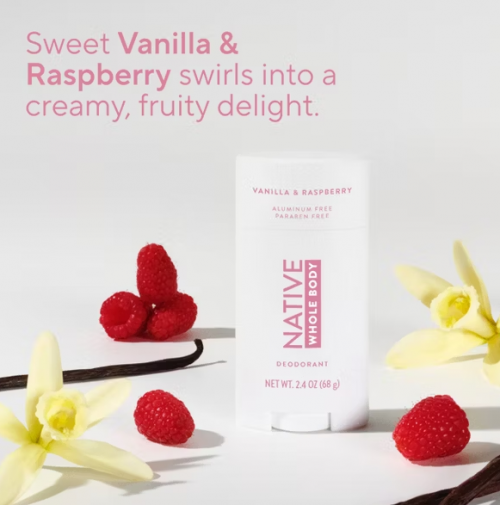 NATIVE- WHOLE BODYSOLID DEODORANT - VANILLA & RASPBERRY