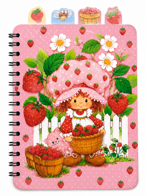 STRAWBERRY SHORTCAKE SPIRAL NOTEBOOK WITH PAGE MARKERS